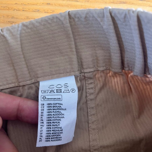 COS oversized men's beige cotton pants, size L