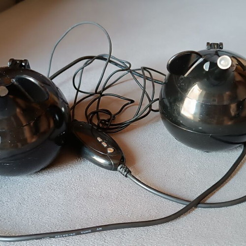 Satzuma USB speakers used with blue LED light, mouse shape