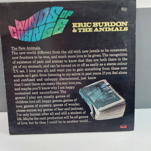 Eric Burdon & The Animals Winds Of Change vinyl used