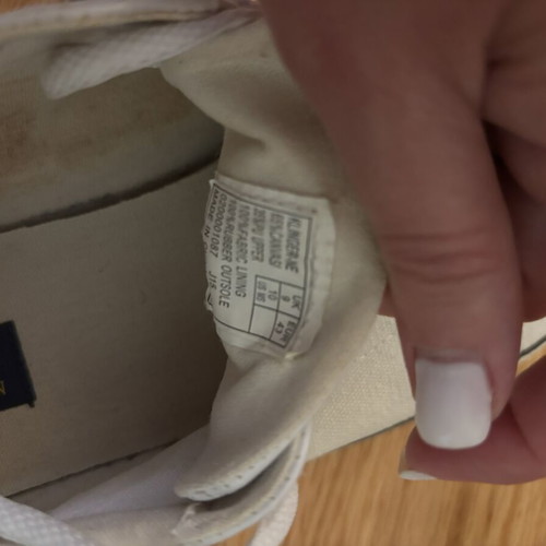 Polo Ralph Lauren Sneakers used, white canvas with leather toe, UK 9