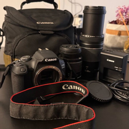 Canon EOS 200d camera like new with 18-55mm and 75-300mm lenses