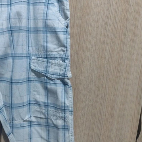 Men's bermuda shorts used, cotton, white and turquoise
