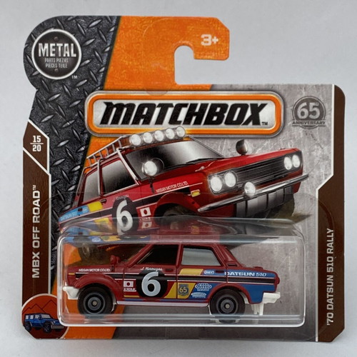 Matchbox '70 Datsun 510 Rally red collectible toy car 1:64 scale
