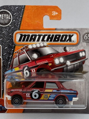 Matchbox '70 Datsun 510 Rally red collectible toy car 1:64 scale