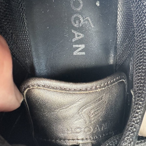 Hogan sneakers like new, black leather and suede, size 38.5-39