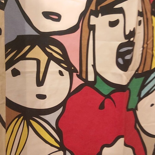 IKEA Gulvi Faces Curtains set of 2 like new, vintage pop-art fabric