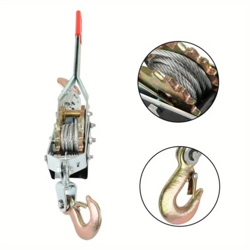 Manual hoist with ratchet mechanism, 2.5m wire rope, 2t capacity new