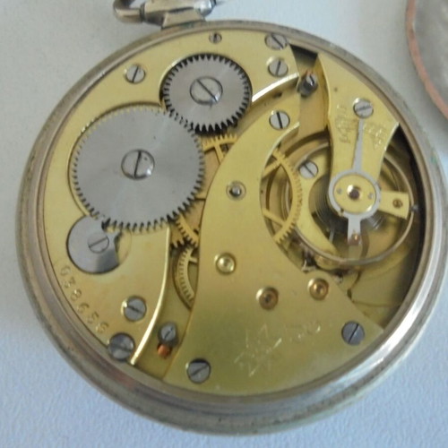 Junghans vintage pocket watch used, men's, beige and silver