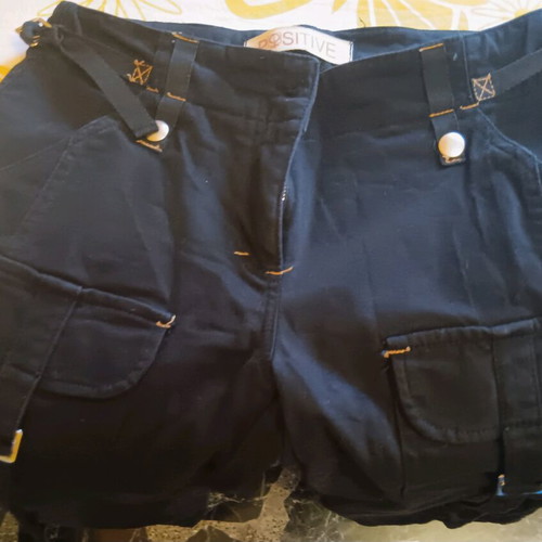 Positive flared pants black like new with cargo safari style