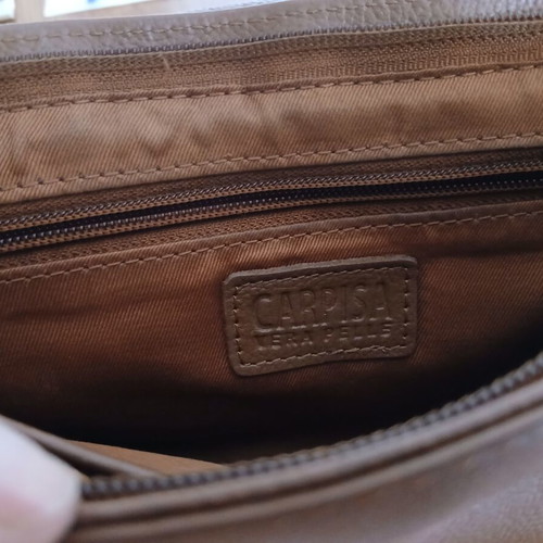 Carpisa leather shoulder bag new, brown