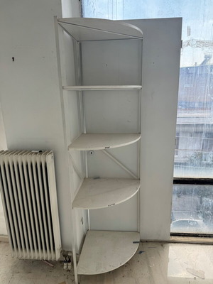 Shelf used with metal frame and wooden shelves