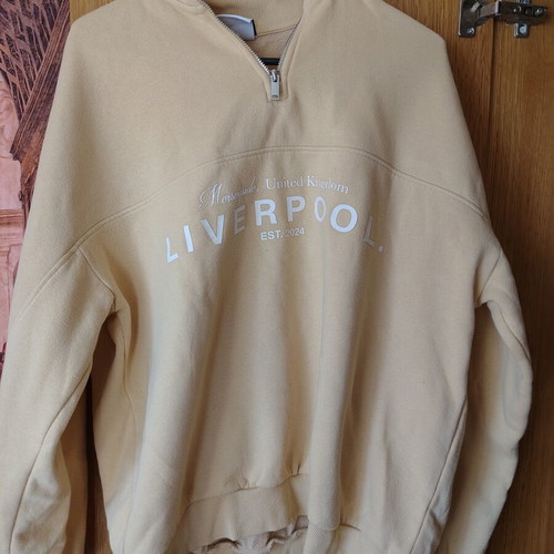 Bershka zip-up sweatshirt, yellow, size S