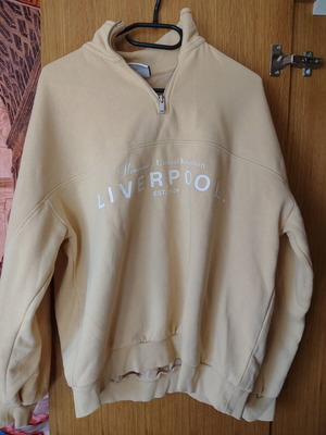 Bershka zip-up sweatshirt, yellow, size S