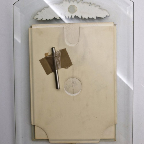 Glass photo frame like new with ceramic decoration