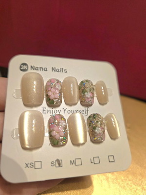 Press on nails handmade double layered acrylic cat eye