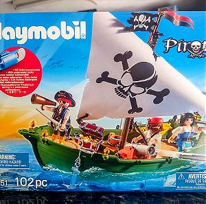 70151 Playmobil Pirates Πειρατικό Πλοιάριο με Υποβρύχιο Μοτέρ