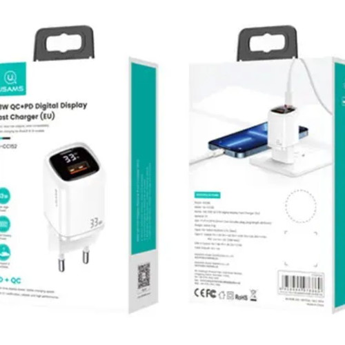 Usams charger PD3.0 + QC3.0 with LCD screen new