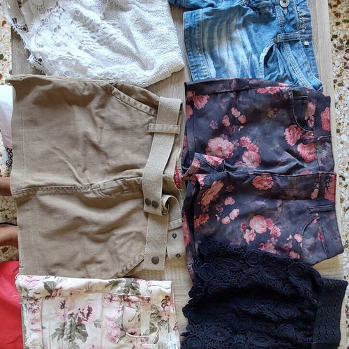 Women's shorts and skirt set size S, like new, multicolor