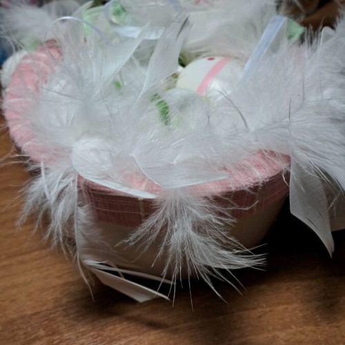 Easter basket like new with decorative fake eggs