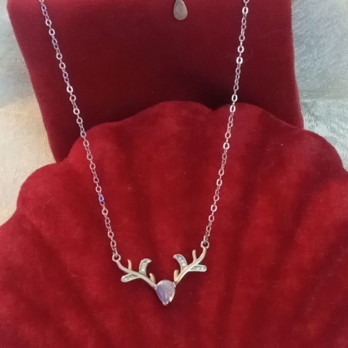 925 silver necklace with moonstone, 44cm