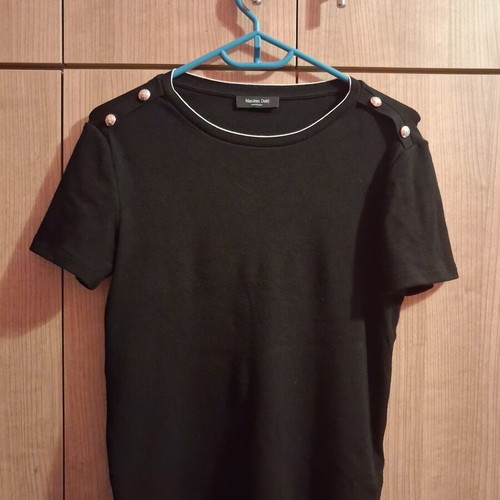 Massimo Dutti women's short-sleeve blouse like new, black, medium