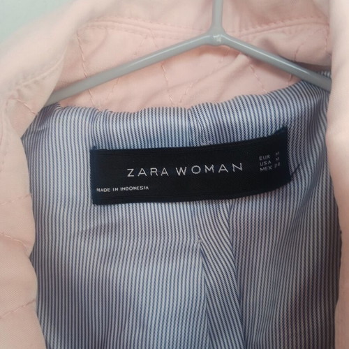 Zara pink trench coat like new with sleeve details size M