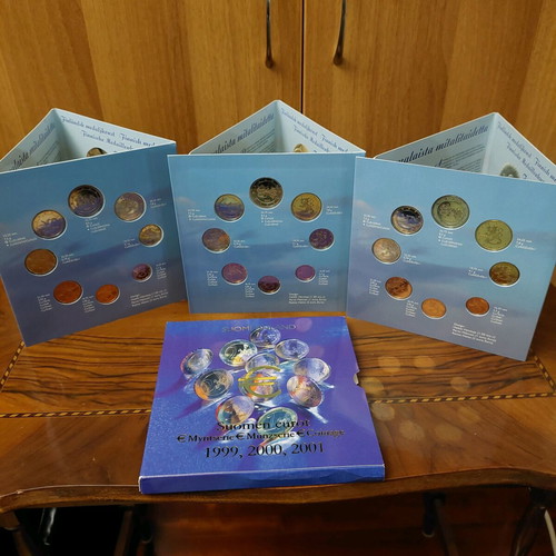 Triple official Finland euro set 1999-2000-2001 new
