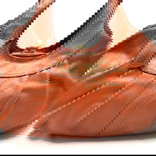 Coach оранжева кожена чанта за рамо употребявана