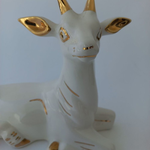 Vintage porcelain decorative deer - goat like new, large