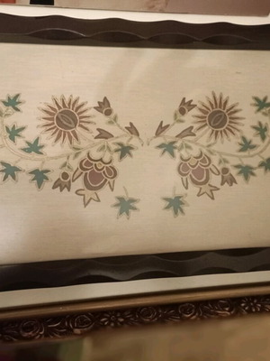 Handmade tray with embroidery used from 1930