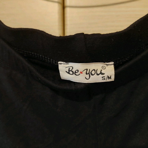 Be You black and gray leggings with rips like new S/M
