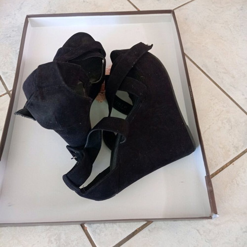 Fransa platform shoes used, black, 12 cm heel, size 40