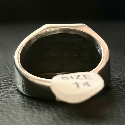 Masonic Square & Compasses Ring new, blue stone, 316L steel, US 15