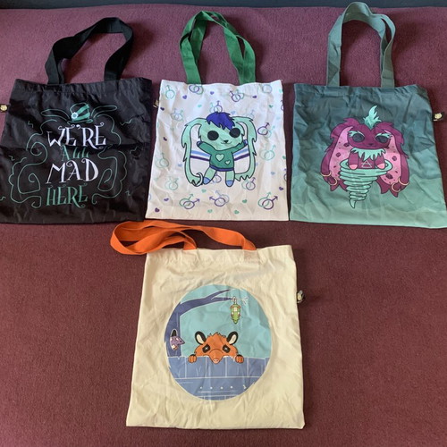 American McGee plushie dreadfuls collection with original tote bags