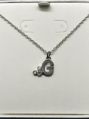 Disney necklace pendant with G monogram and Mickey head with zirconia new