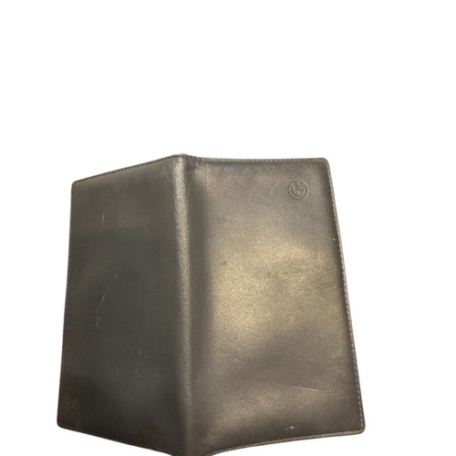 BMW vintage leather passport wallet used, black leather