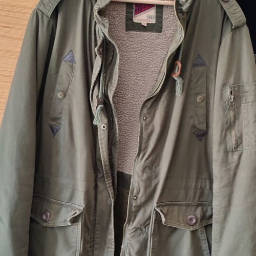 Khaki men's parka jacket like new, size XXL