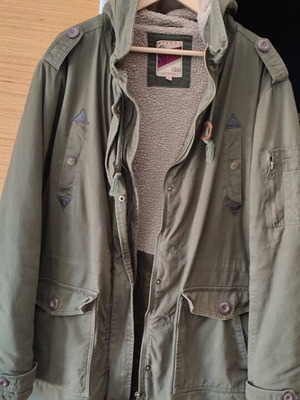 Χακί ανδρικό parka jacket σαν καινούργιο, μέγεθος XXL