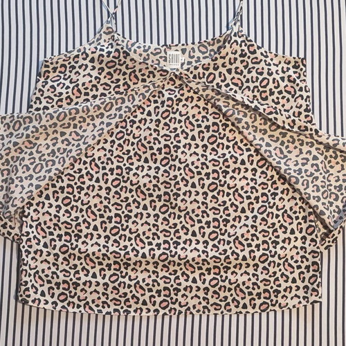 Leopard Top Lingerie Saint Tropez size M like new beige black coral