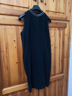 Formal dress with lace and pearls at neckline new, size M