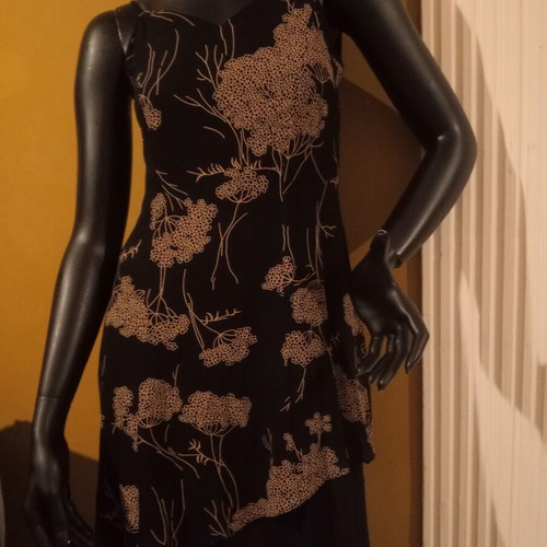 Steilmann floral Y2K double dress size UK 12 new, black and beige
