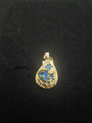 Silver 925 pendant with synthetic blue opal, new