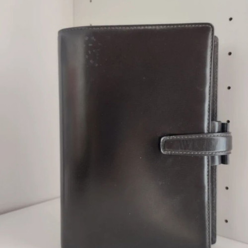Filofax leather planner like new, dark brown with minor stains