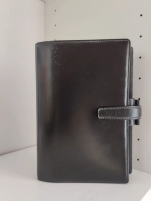 Filofax leather planner like new, dark brown with minor stains