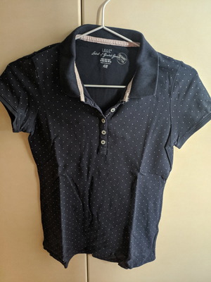 Polo пике на точки тениска употребявана, синя, размер S