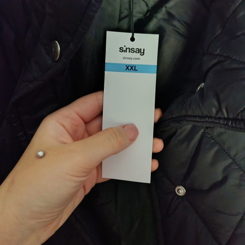 Sinsay quilted jacket, black, XL