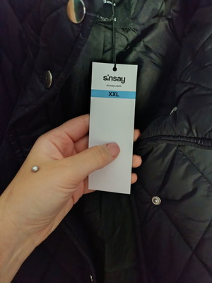 Sinsay quilted jacket, black, XL