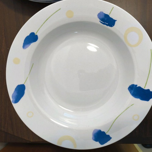 Serving set used 17 pieces with shallow, deep and dessert plates