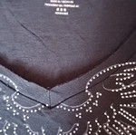 Armani Exchange women's black T-shirt with rhinestones, size XS