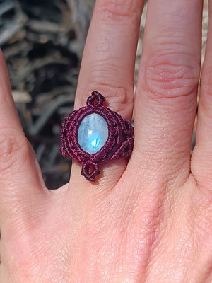 Macrame ring with moonstone new